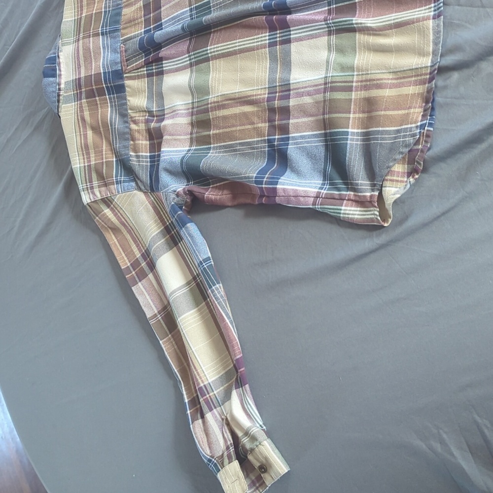 Alfred Dunner Woman's Plaid Size8 Button Down Long Sleeve Shirt W Shoulder Pads - Picture 7 of 7